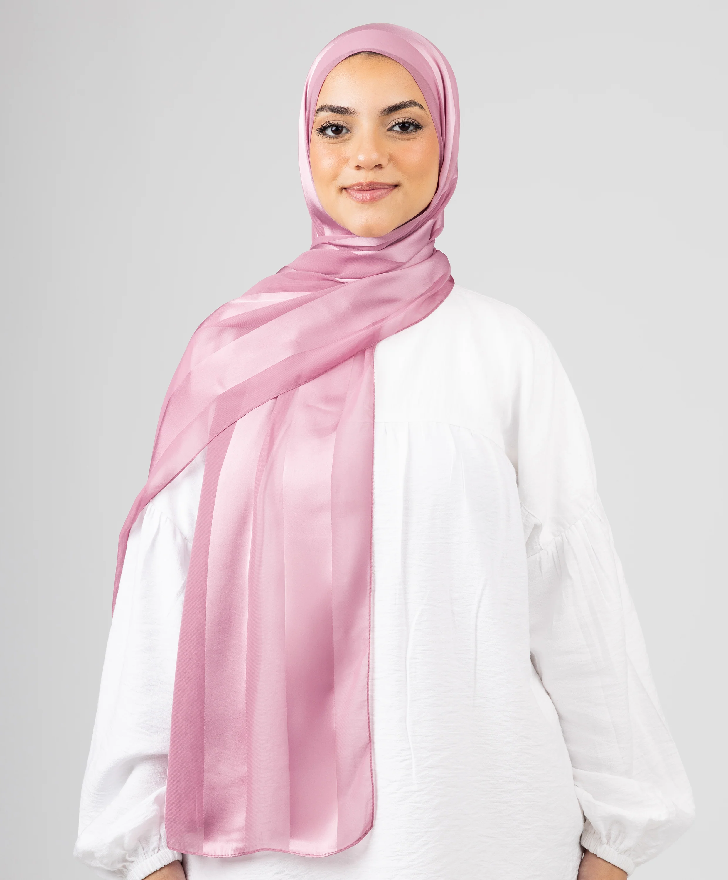 Abstract Satin Chiffon Scarf - Image 7
