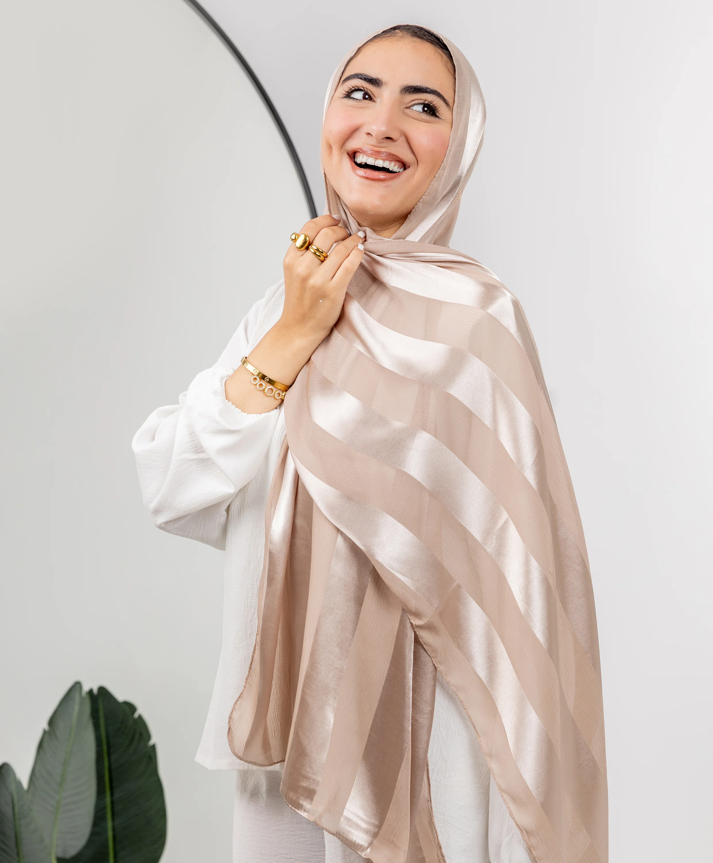 Crinkle Satin Chiffon Scarf - Image 8