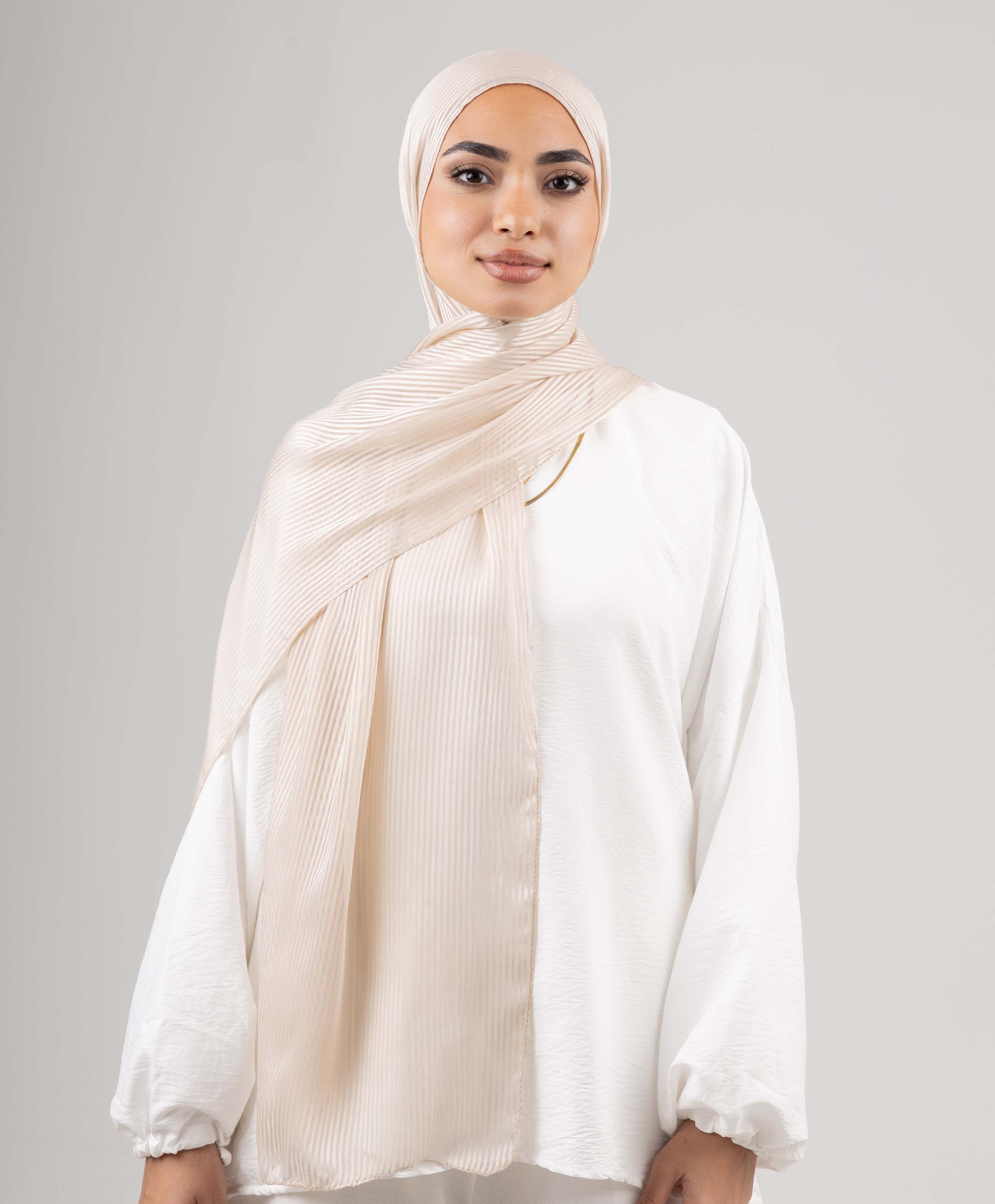 Lined Satin Chiffon Scarf - Image 5